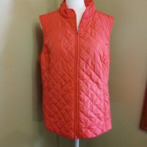 Croft & Barrow Women's Lightweight Quilted Vest, Coral, L